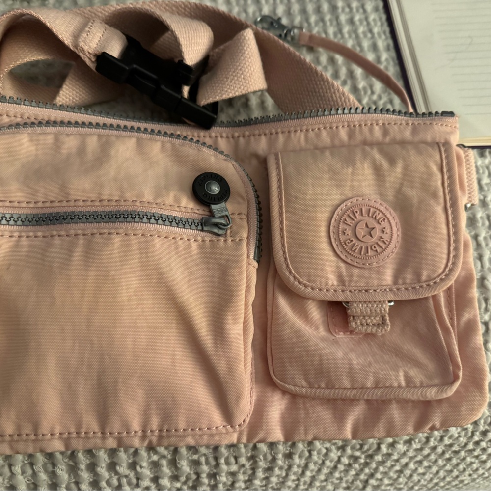 Kipling defea warm rose tonal shoulder bag 11in long 61/2 in height